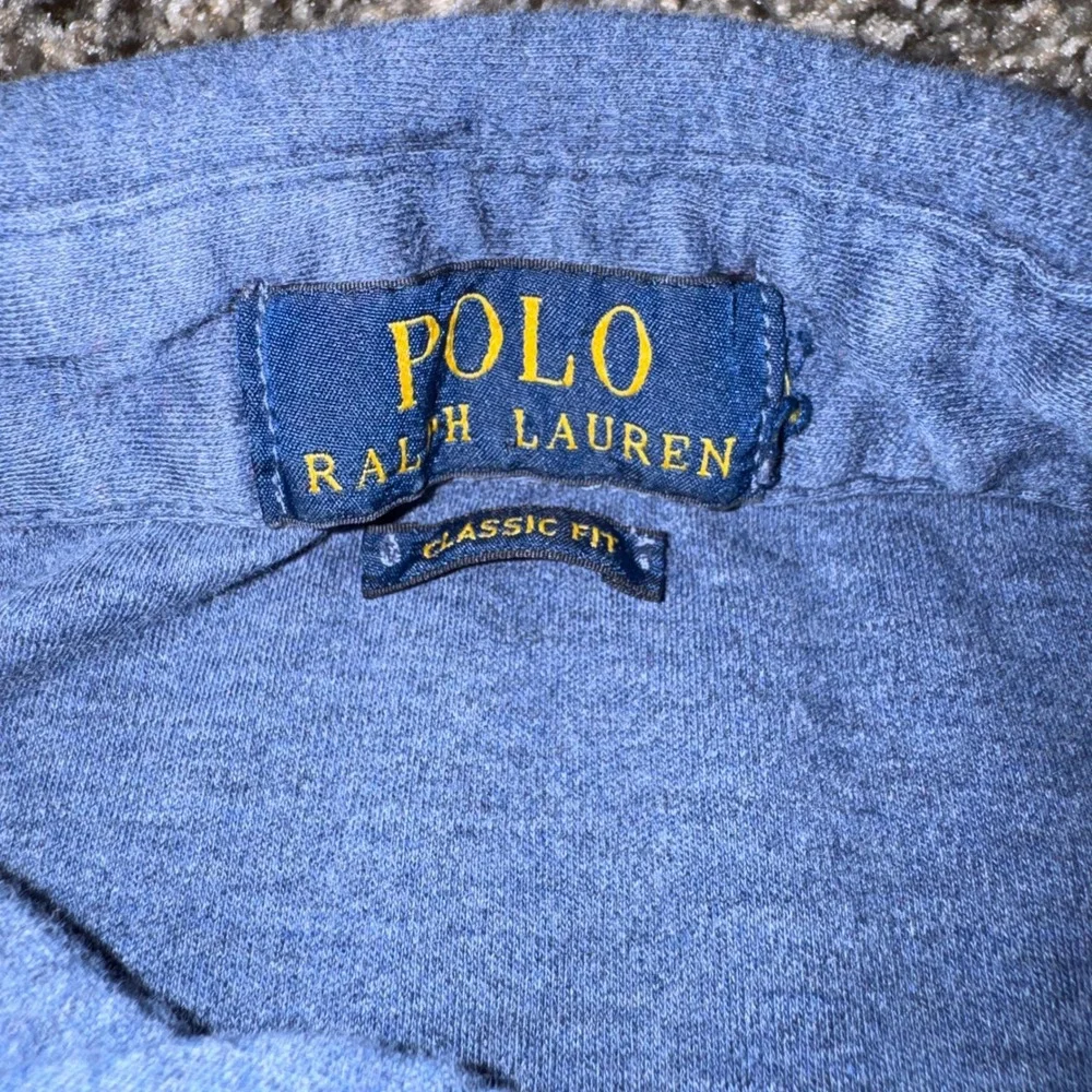 Polo Ralph Lauren Mens Large Blue Heathered Cotton Classic Fit Polo Shirt